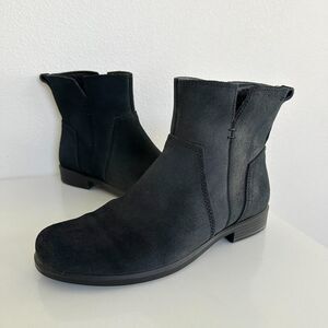 ECCO Touch 15 Black Leather Side Zip Ankle Boots Winter Women's EU 40 US 9.5